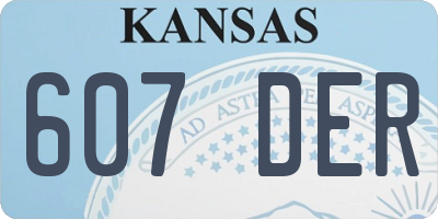 KS license plate 607DER