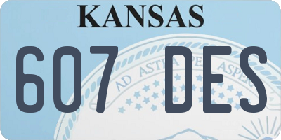 KS license plate 607DES
