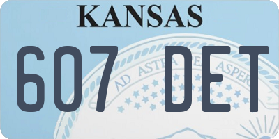 KS license plate 607DET