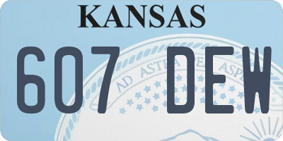 KS license plate 607DEW
