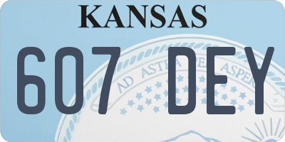 KS license plate 607DEY