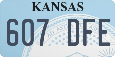 KS license plate 607DFE