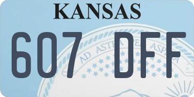KS license plate 607DFF