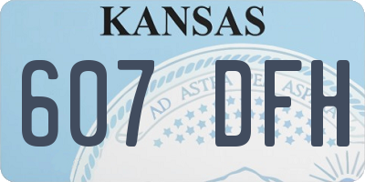 KS license plate 607DFH