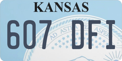KS license plate 607DFI