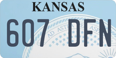 KS license plate 607DFN