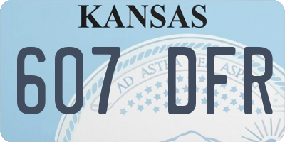 KS license plate 607DFR
