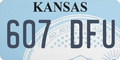 KS license plate 607DFU
