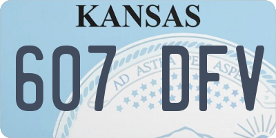 KS license plate 607DFV