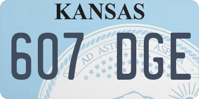 KS license plate 607DGE