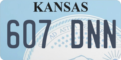 KS license plate 607DNN