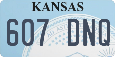 KS license plate 607DNQ