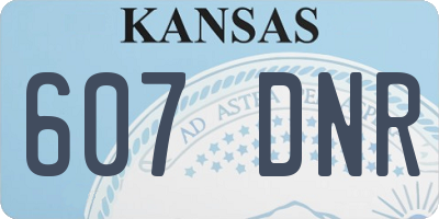 KS license plate 607DNR