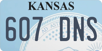 KS license plate 607DNS