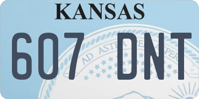 KS license plate 607DNT