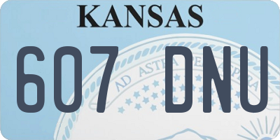 KS license plate 607DNU