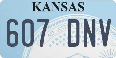 KS license plate 607DNV