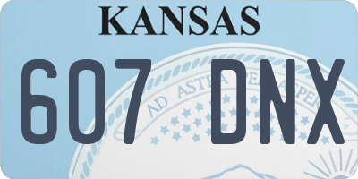 KS license plate 607DNX