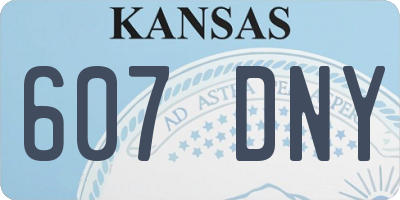 KS license plate 607DNY