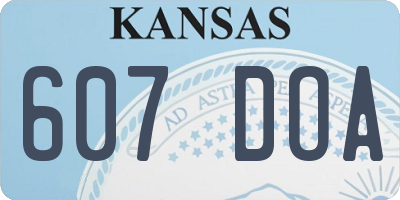 KS license plate 607DOA