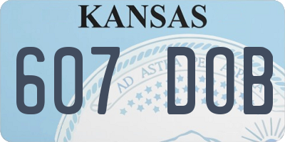 KS license plate 607DOB
