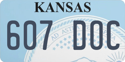 KS license plate 607DOC