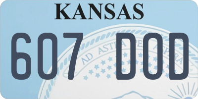 KS license plate 607DOD