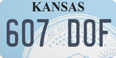 KS license plate 607DOF