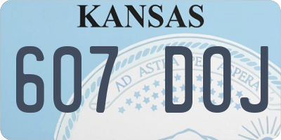 KS license plate 607DOJ