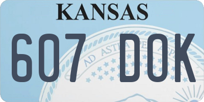 KS license plate 607DOK
