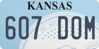 KS license plate 607DOM