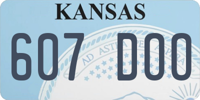 KS license plate 607DOO
