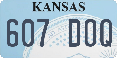KS license plate 607DOQ