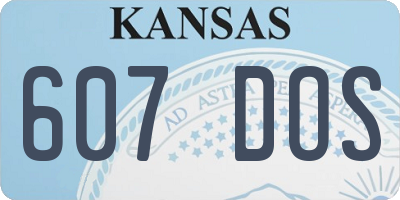 KS license plate 607DOS