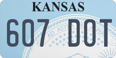 KS license plate 607DOT