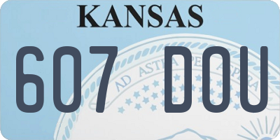 KS license plate 607DOU