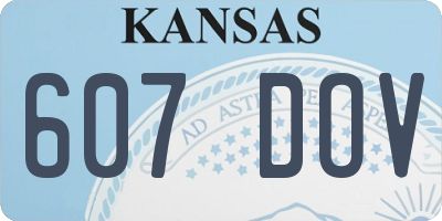 KS license plate 607DOV