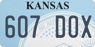 KS license plate 607DOX