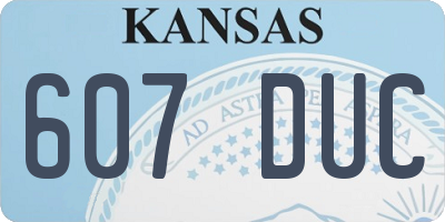 KS license plate 607DUC
