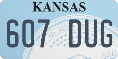 KS license plate 607DUG