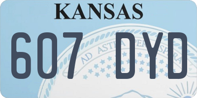 KS license plate 607DYD