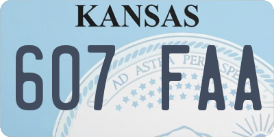 KS license plate 607FAA