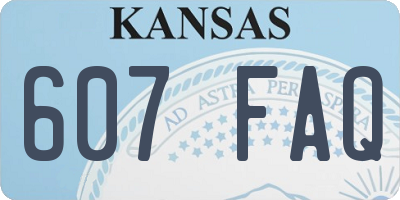 KS license plate 607FAQ
