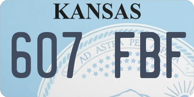 KS license plate 607FBF