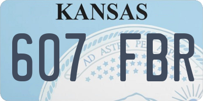 KS license plate 607FBR