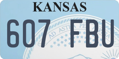 KS license plate 607FBU