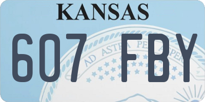 KS license plate 607FBY