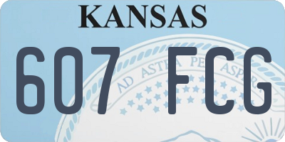 KS license plate 607FCG