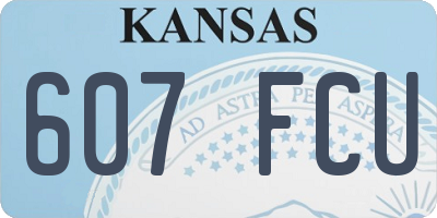 KS license plate 607FCU