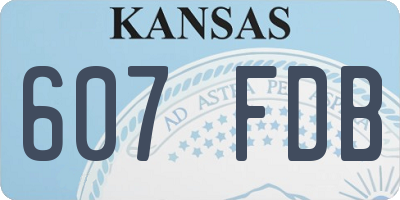 KS license plate 607FDB
